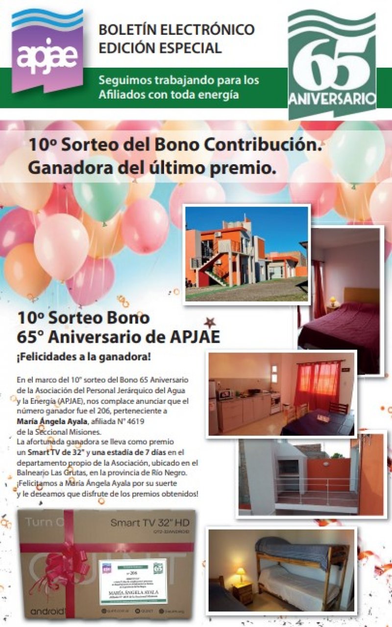 10° Y ÚLTIMO SORTEO BONO CONTRIBUCIÓN