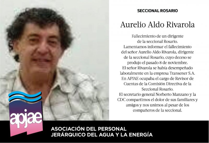 Despedimos a Aurelio Aldo Rivarola 