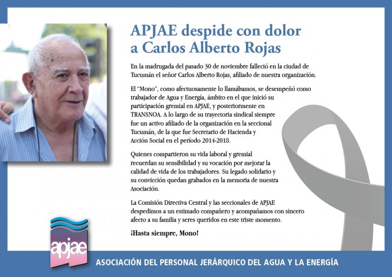 DESPEDIMOS CON DOLOR A CARLOS ALBERTO ROJAS